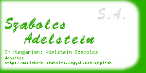 szabolcs adelstein business card